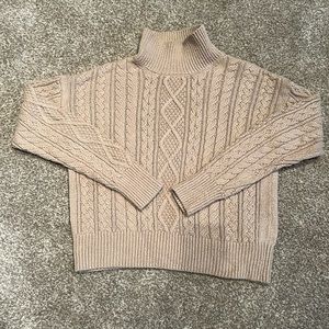 Cowl neck cable sweater.   Like new